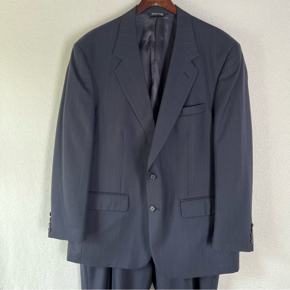 Burberry Prorsum Vintage 100% Pure Wool Men’s 2 Piece Navy Suit Made in USA